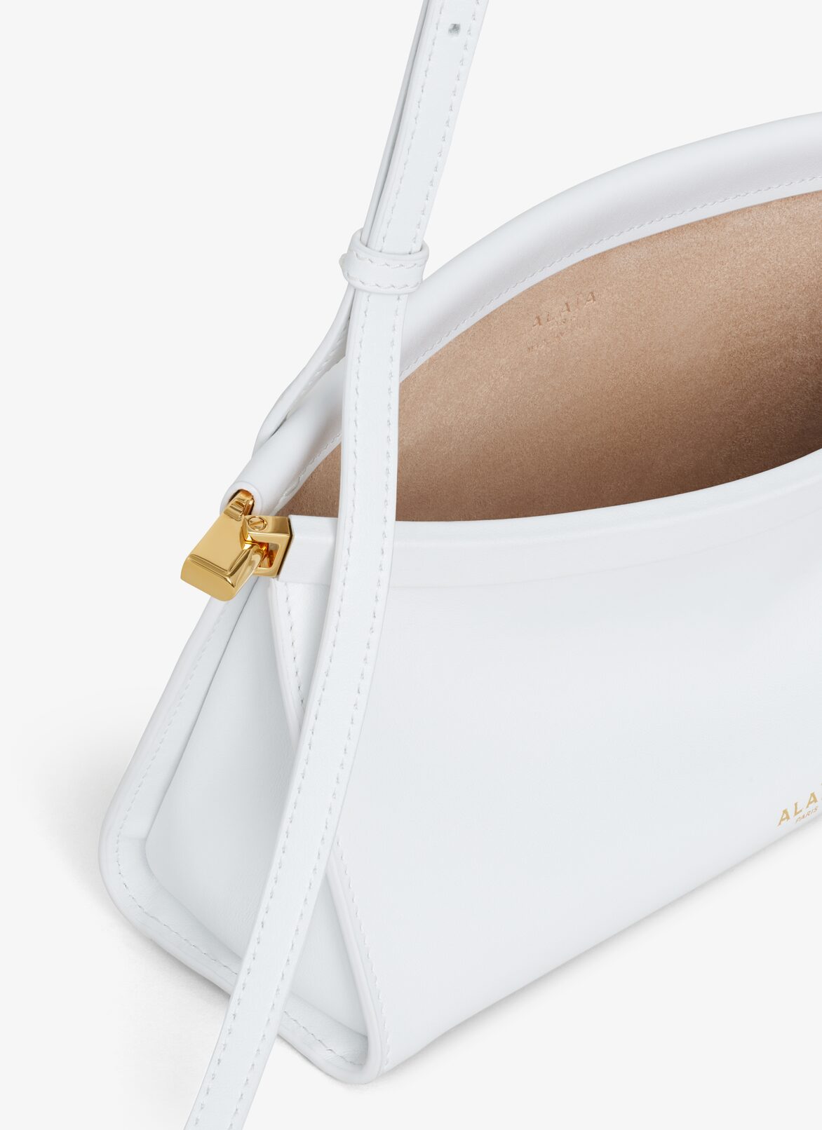 LE CLICK EAST WEST SMALL BAG IN LEATHER ALAÏA OPTIC WHITE LE CLICK EAST WEST SMALL BAG IN LEATHER
